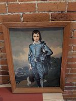 Front view of framed paint-by-number portrait