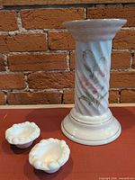 Pedestal and two trinket dishes group view