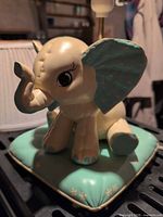 Front view of ceramic elephant lamp base