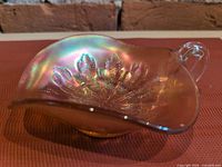 Top view showing leaf and starburst pattern and iridescent finish