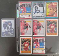 Eight Doug Gilmour cards in 3×3 binder sleeve