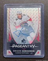 Front of autographed Grigori Denisenko Pageantry card in sleeve