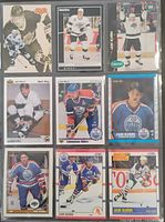 Nine of the ten Jari Kurri hockey trading cards displayed in a 3×3 sheet