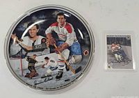 Plate and signed card overview