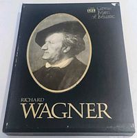 Front of black slipcase showing Richard Wagner portrait and gold lettering