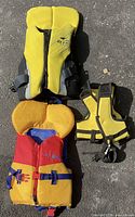 Front view of all three flotation devices