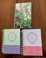 Three lined journals on tabletop