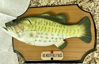 Front view of Big Mouth Billy Bass on plaque