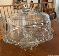 pedestal cake stand with dome cover assembled