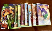 Stack of seven VeggieTales DVD cases