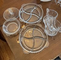 All seven Candlewick pieces displayed on table