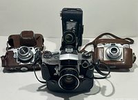 Front group shot showing all four cameras with their cases