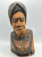 Front view of carved bust