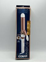 Front of Conair Double Ceramic curling iron retail box