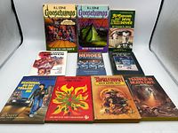 All 10 paperback books front covers visible