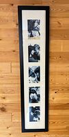 Full view of tall black multi-photo frame displaying five photos