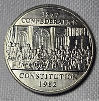 Reverse showing Confederation Constitution design and legends