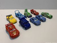 All nine die-cast vehicles side by side for full lot overview