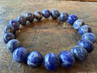 Top view of full bracelet showing all sodalite beads