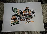Full view of Thunderbird print on white paper