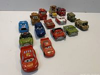 Full group of 15 Cars vehicles in rows