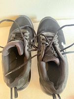 Top view of both shoes showing laces, mesh uppers, padded collars