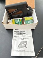 Point driver with two boxes of points and manual inside shipping box