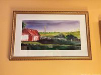 Full view of framed painting on wall