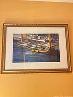 Full view of framed watercolor painting