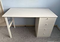 Front and top view of desk showing overall structure