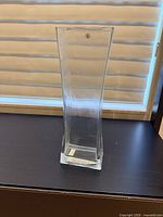 Full view of clear glass vase front