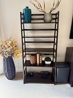 Full front view showing entire six-shelf bookcase