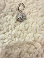 front view of pavé ball pendant with bail