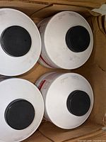 Top view of four detergent canisters in box
