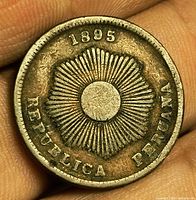Obverse side with sunburst and date 1895