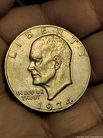 Obverse showing Eisenhower portrait, LIBERTY, date 1974