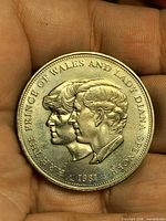 Reverse with conjoined busts of Prince Charles and Lady Diana, legend and date