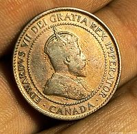 Obverse of 1902 Canadian cent showing Edward VII bust and legend
