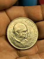 Reverse showing Churchill bust and legend