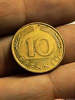 Reverse side with 10 Pfennig denomination and wheat design