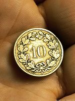 Reverse showing oak wreath and value 10 with B mint mark