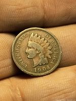 Obverse of 1904 Indian Head cent