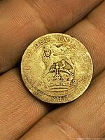 Reverse side of 1921 shilling showing lion on crown design