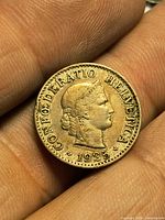 Obverse showing Helvetia bust, date and legend