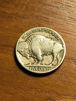 Reverse side showing buffalo and denomination