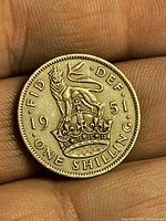 Reverse of 1951 one shilling showing crowned lion design and date
