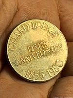 Obverse with text Grand Lodge 125th Anniversary 1855-1980