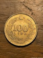 Reverse side showing denomination, wreath, crescent-star, date 1987