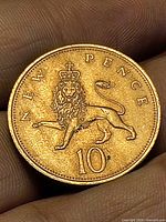 Reverse side with crowned lion and denomination 10