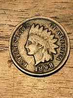 Obverse showing Liberty with headdress and date 1898
